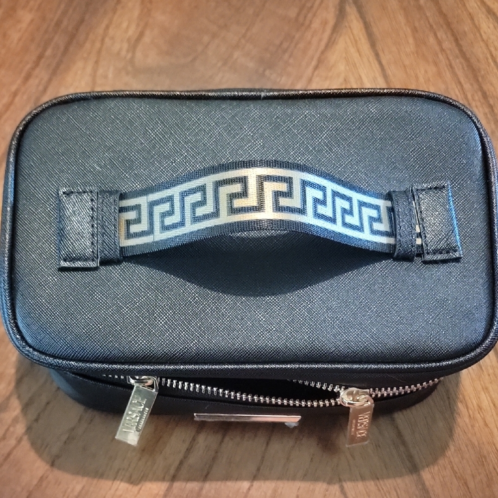 Versace Black Toiletry Bag with Gold Accents - Picture 2 of 4